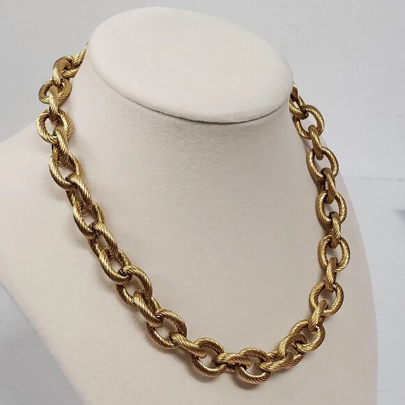 Auth Louis Vuitton Lock&Key Gold w/Unbranded CubanGeometry Stainless Steel Chain - Picture 2 of 12